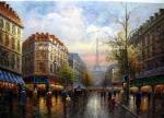 Thick Oil Colorful Paris Painting , Impressionism Wall Art Paris Street Living