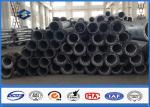 Straight steel power pole Round Shape 10 - 550KV , metal utility poles AAA