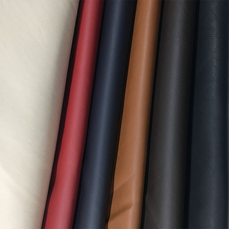 Solid Color PU Leather Fabric Waterproof Woven Backing Design Smooth