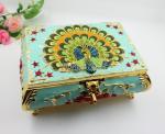 Shinny Gifts Small Ring Jewelry Box Glass Cover Ring Storage Box Stud Earring