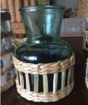 Best selling Seagrass bottle carrier Wicker detox bottle holder Seagrass glass