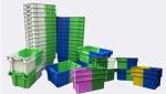 HEAVY DUTY HIGH Bi-Color VENTED PLASITC CRATE FOR FOOD PROCESSING OR METAL PARTS