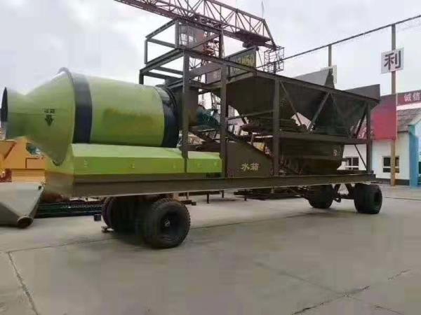 Diesel Engine Universal Batching Plant , 20km / H Twin Shaft Mixer Batching