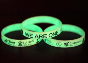 Wholesale Luminous Silicone bracelet for boys girls custom logo Wristband Recessed Rubber strap words color size from china suppliers