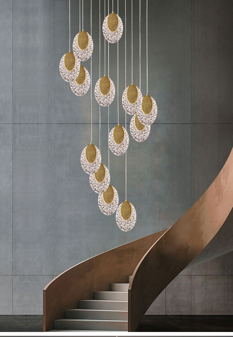 New LED acrylic chandelier modern staircase lighting lamps living room long Chandelier(WH-NC-77)