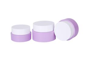 Wholesale Frosted Light Purple Cylindrical Odm Lotion Jars 15g 30g 50g Travel Set from china suppliers
