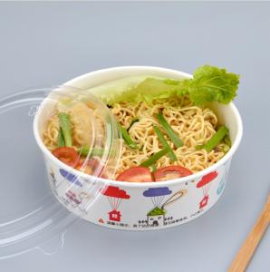 Wholesale 1100 ml disposable paper bowl Round lunch box Paper food carton from china suppliers