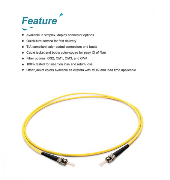 Fiber Optic Patch Cord/ST/UPC-ST/UPC Singlemode G652D/ Simplex/3.0mm/ LSZH/PVC/ Violet
