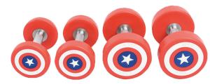 Wholesale PU Covered Rubber Dumbbells America Captain Dumbbells for gym fitness from china suppliers