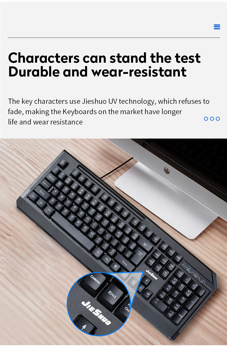 Wired Computer Desktop Accessories Waterproof 1.5m Gaming Keyboard And Mouse Combo