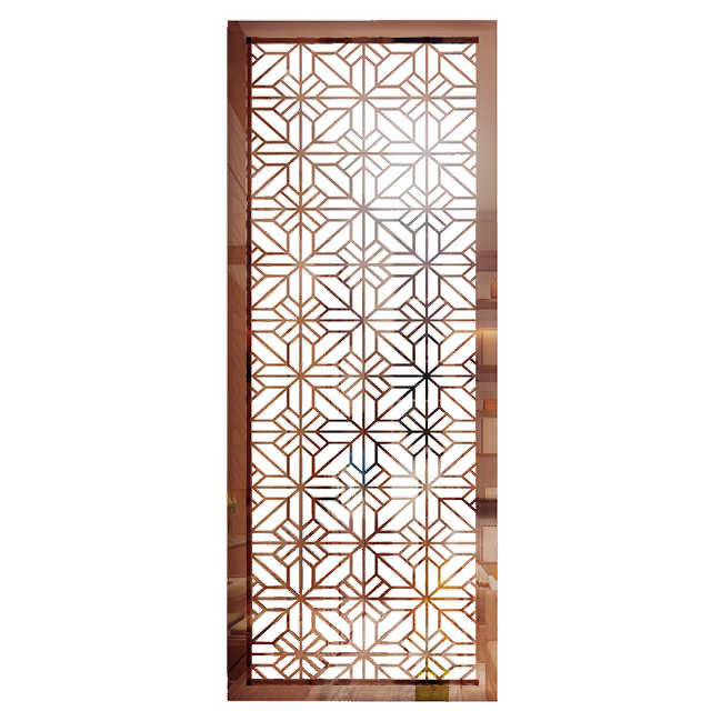 Gold Mirror 304 Stainless Steel Partition Metal Folding Room Divider