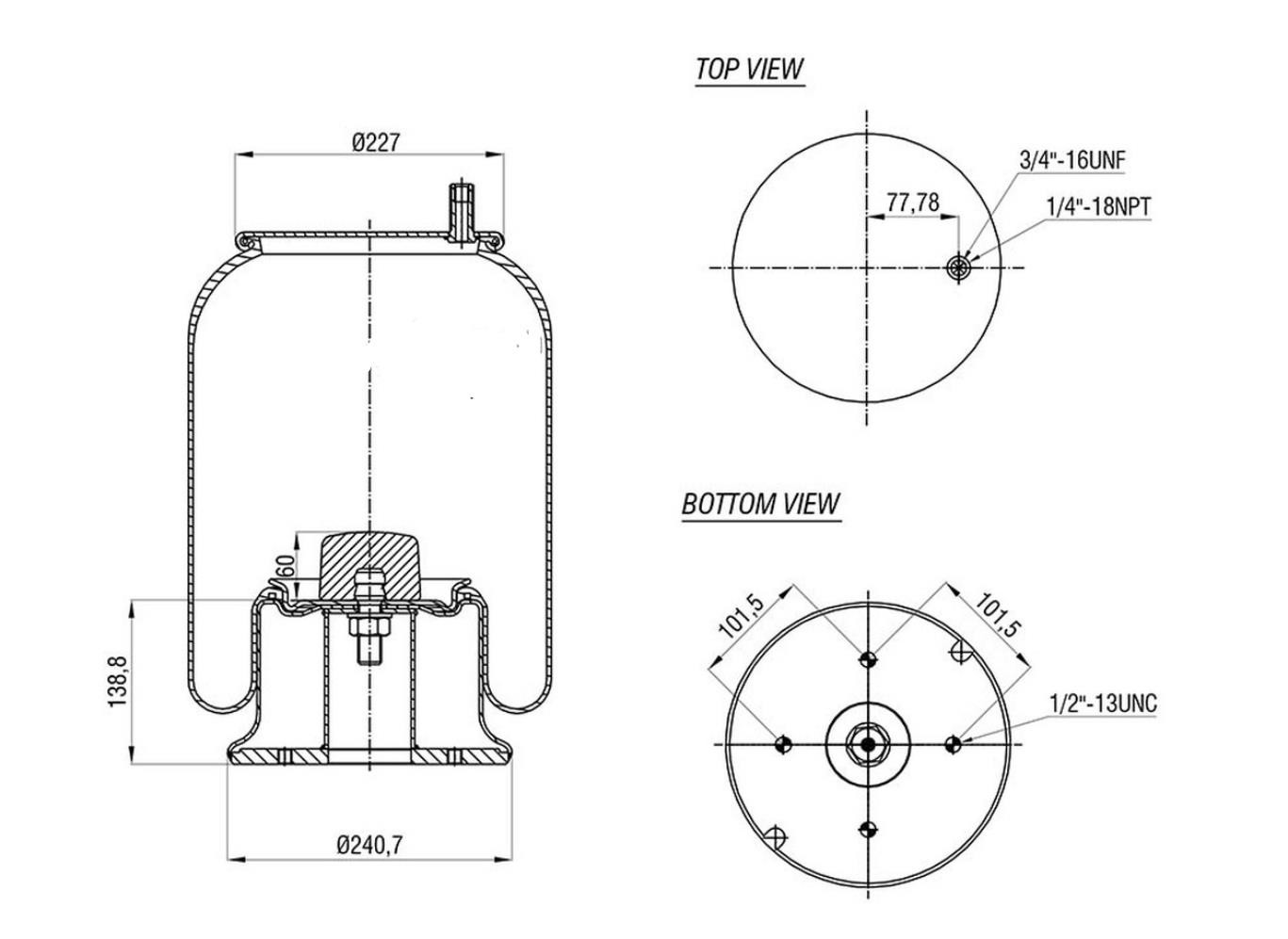 AS9265 Air Springs Replace For Firestone W01-358-9265 HT-250U-Y VKNTECH 1K9265 Air Bag