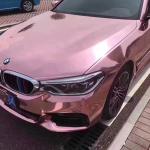 Self Healing Rose Gold Chrome Vinyl Car Wrap Air Release Waterproof