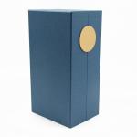 Hot Stamping Luxury Paper Box , Biodegradable Cardboard Wine Box Navy Blue Color