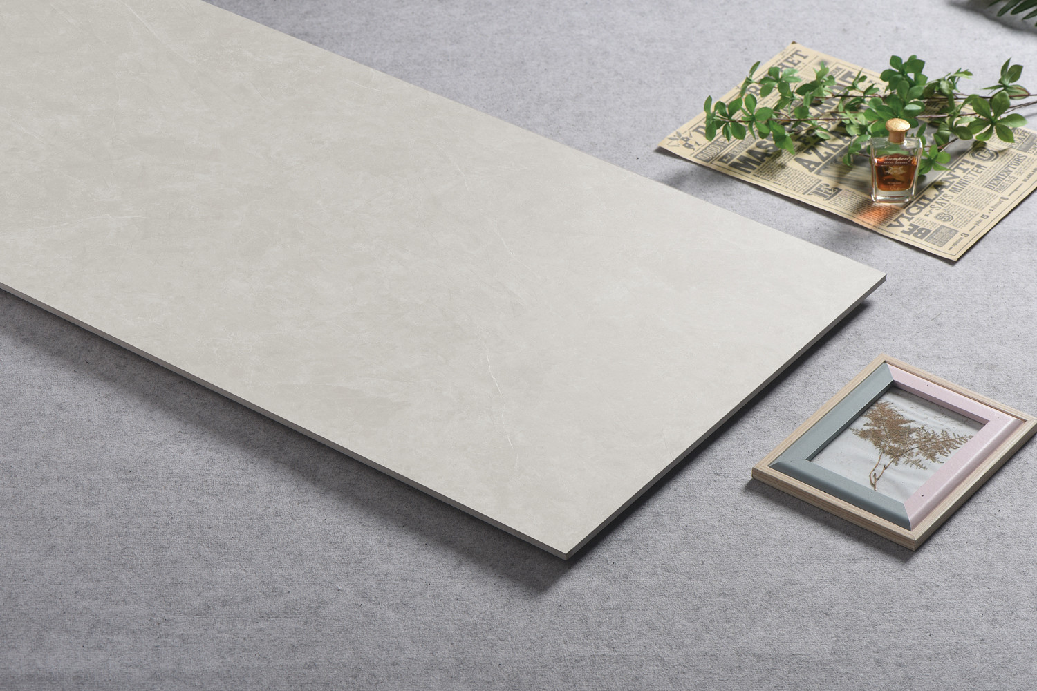 Light Gray Retro Soft Glazed Inside Wall Porcelain Tiles For Bathroom 48"X24" Water-Proof