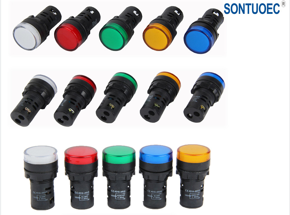 Colorful Panel Mount 22mm Pilot Led Indicator Light 220V