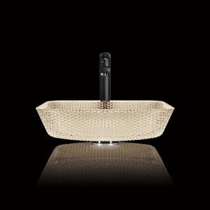 Wholesale 400mm Length Countertop Vanity Sinks Bathroom Square Vessel 105mm from china suppliers