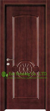 Luxury Mahogany Timber Veneer Single Door For Hotel, Solid Core European Style