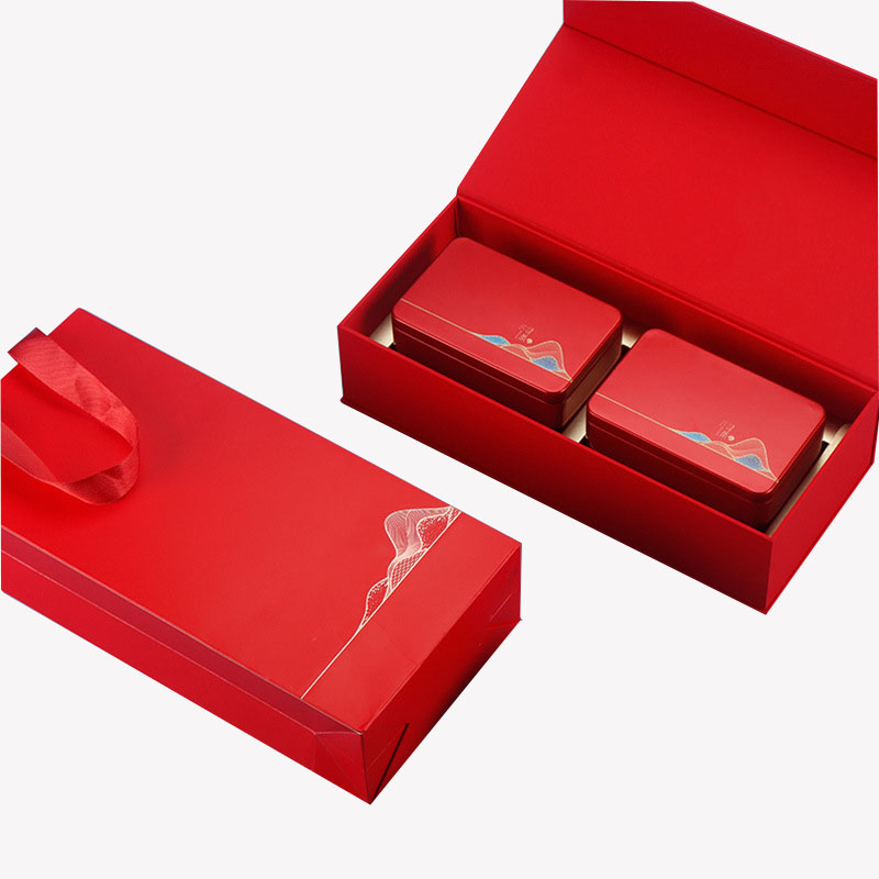 Tea Gift Set Packaging Coffee Cup Scented Candle Honey Magnetic Flip Open Gift Box