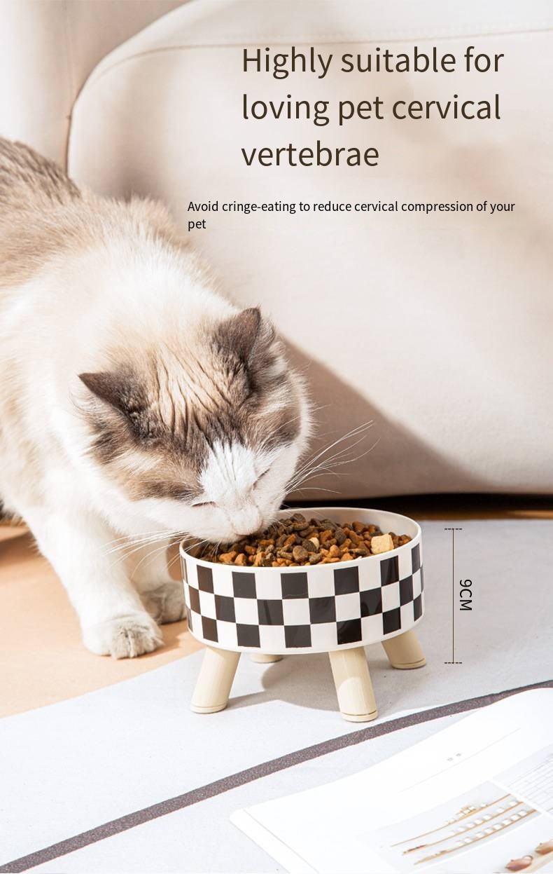 Pet Stainless Steel Elevated Single Bowl Anti-Upset Non-Slip Bowl Large Capacity Anti-Cervical Spine Dog Food Bowl