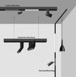 Modern Magnetic Track Lighting System 48 Volts Trimless For Home Office