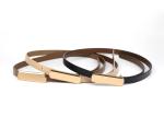 Thin Skinny Metal Gold Buckle 1.5cm Leather Waist Belt