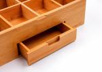 Contemporary Style Bamboo Storage Box Tea Bag Organizer With Drawer