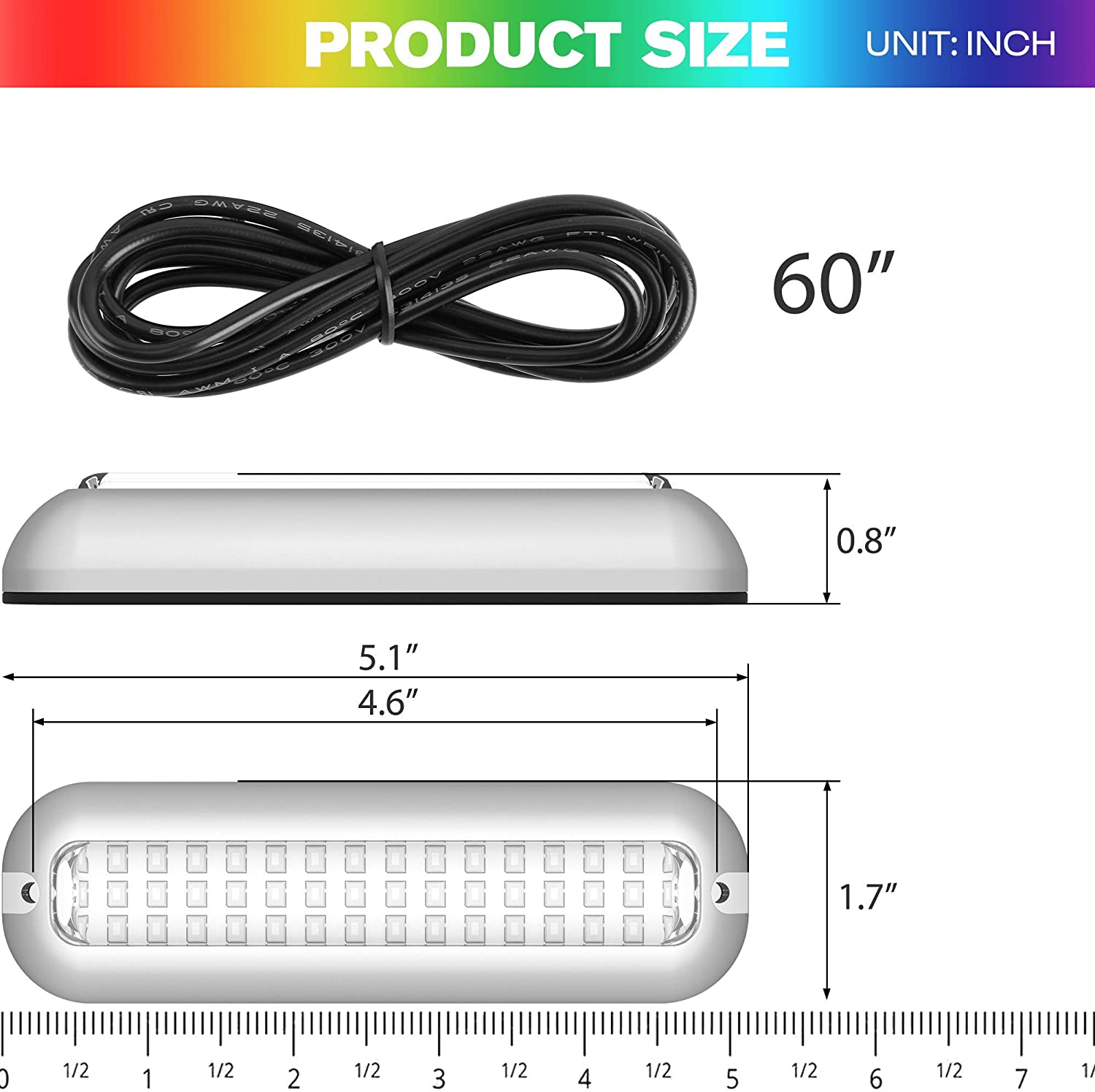 ROHS Yacht Blue Underwater Boat Lights Underwater Marine Lights For Boats