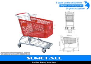 Wholesale 180L Plastic Shopping Trolley Supermarket Shopping Cart With TPR Wheels from china suppliers