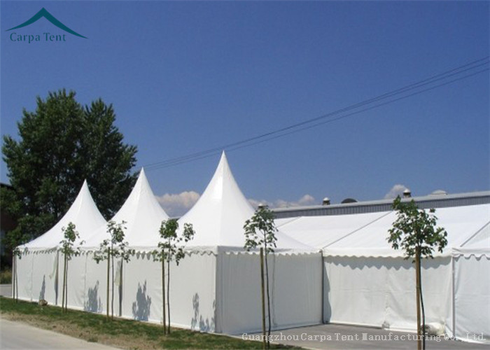 Waterproof PVC Sidewall Pagoda Tents 6mx6m White Flame Retardant