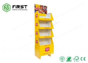 Wholesale Custom Logo Printing Cardboard POP Display Stand Glossy Corrugated Paper Floor Stand Shelf from china suppliers