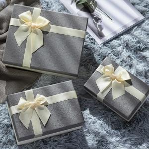 Wholesale Customized Three Sizes Rigid Paper Gift Box With Bow For Spouse Friend Family from china suppliers
