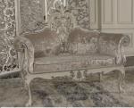 Formal Motif Fabric Decorative Antique French Sofa Hand Crafted Living Room