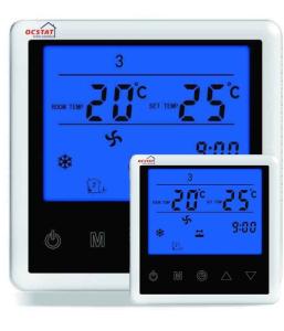 Wholesale White / Blue Backlight Digital Fan Coil Thermostat Air Conditioning System from china suppliers