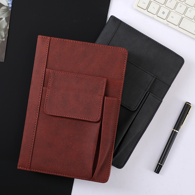 Printed Style Custom A5 Pu Leather Office Journal with Pen Holder and Phone Pocket
