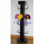 Brand Motorcycle Helmets Wooden and Metal Display Rack with top graphic