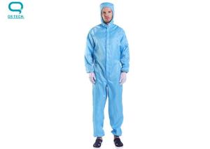 Wholesale 2.5mm Grid Clean Room Anti Static ESD Coverall Hooded Clothing from china suppliers