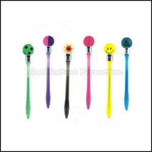 Wholesale Hot Sale Cheap Promotional printed logo led light ball shape smile ballpoint pen gift from china suppliers