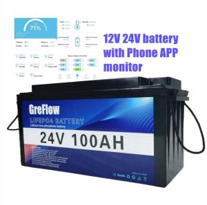 Wholesale 24v 100ah Lead Acid Battery Replacement Lifepo4 Marine Battery With Bluetooth APP from china suppliers
