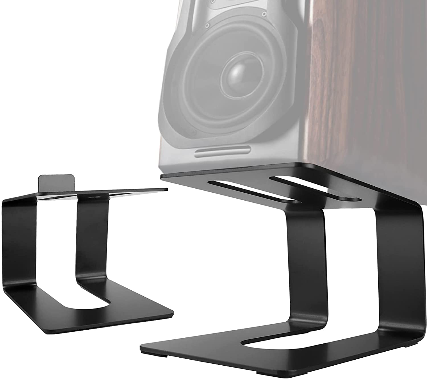 Cinema Portable Low Center Tilted Desk Speaker Stand With Hardware Included