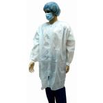 30GSM-50GSM Non Woven White Lab Coat For Food Industry Visitors Personalized