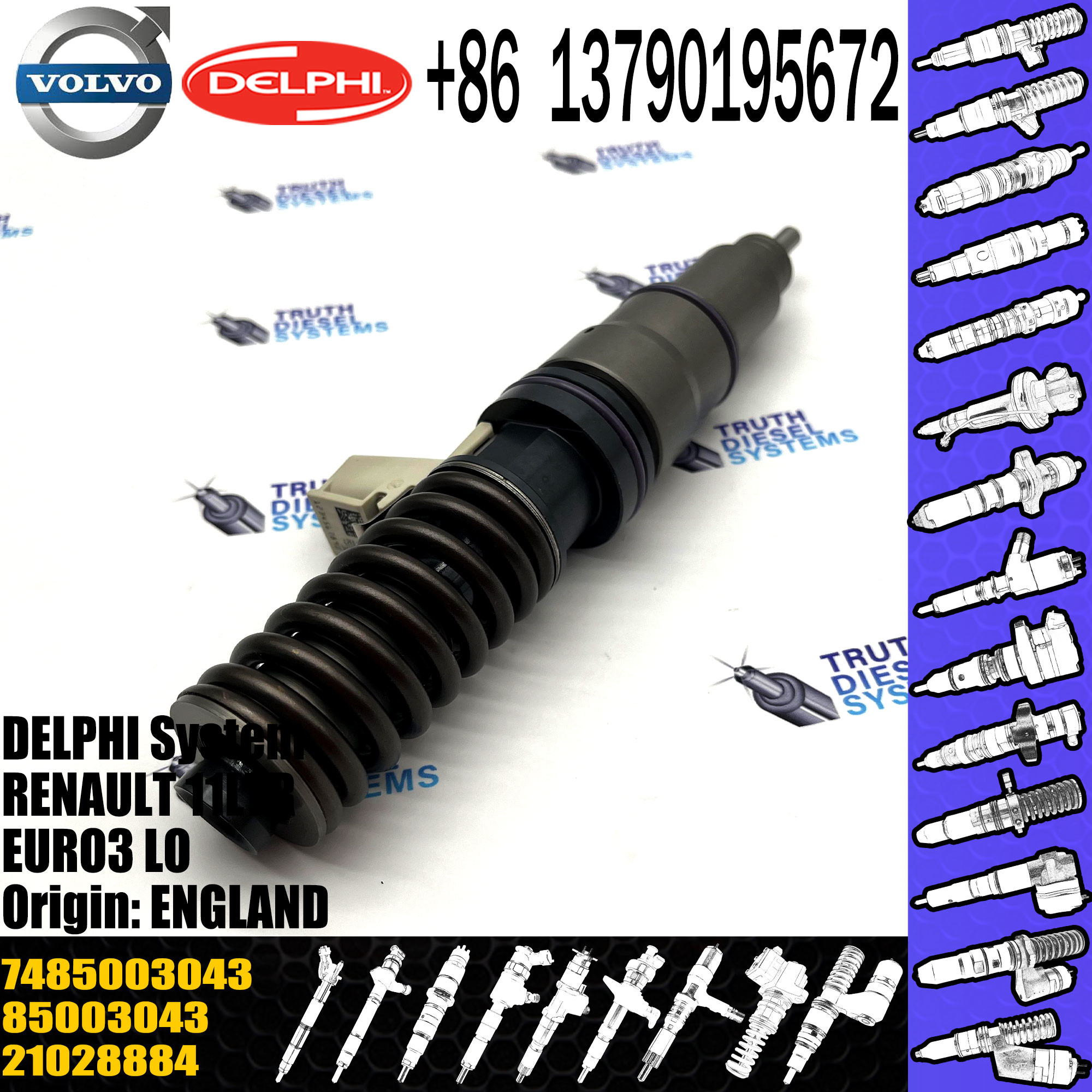 7485003043 common rail diesel injector for Engine 11LTR EUR03L0