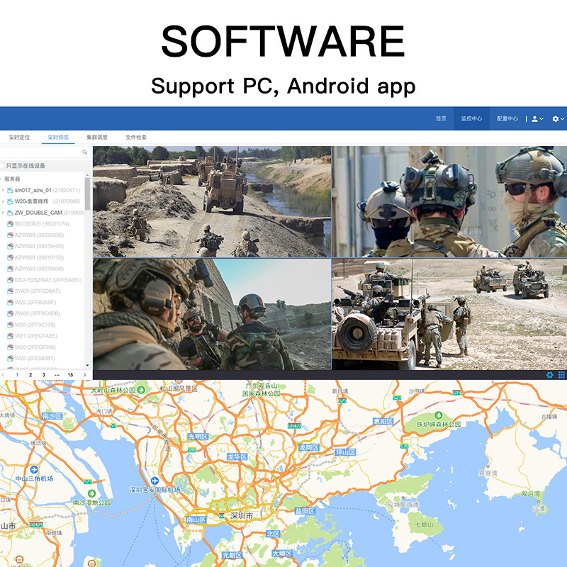 Military Tactical Helmet Personal Body Cameras with PTT Intercom GPS Tracking