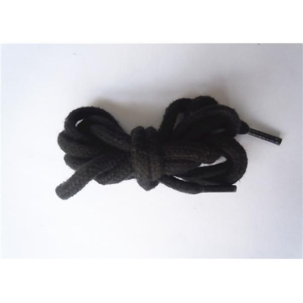 Nylon Waxed Flat Shoe Laces with Plastic Tips , High Tenacity