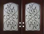 10x10 MM Wrought Iron Glass 25.4mm And Glass Entry Doors Triple Glazed