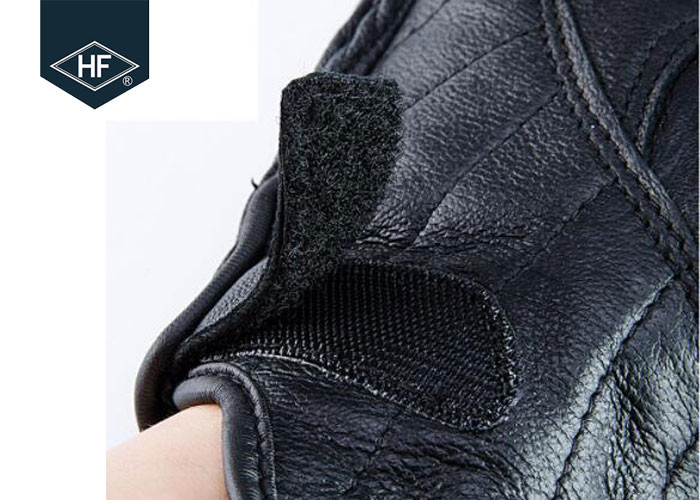 Black Leather Aftermarket Motorcycle Accessories Full Finger Motorcycle Golves