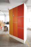 PVC Material Double Tier Lockers , Orange Small Employee Lockers For Factory