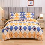 White 4 Piece 100% Cotton Quilt Bedding Set Customized Color Comforter Bed Sheet