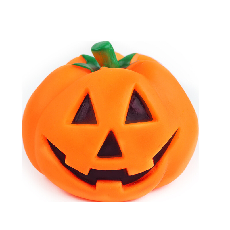 Halloween Pumpkin Pet Squeak Toys Dogs Interactive Rubber Chew Toy Ethylene Interactive