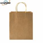 Brown Biodegradable Bulk Craft Paper Bags , Durable Paper Shopping Bags With